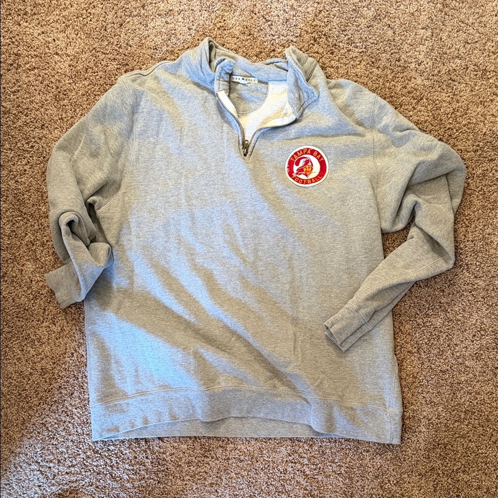 Junk Food Gray Tampa Bay Buccaneers Quarterzip - XXL